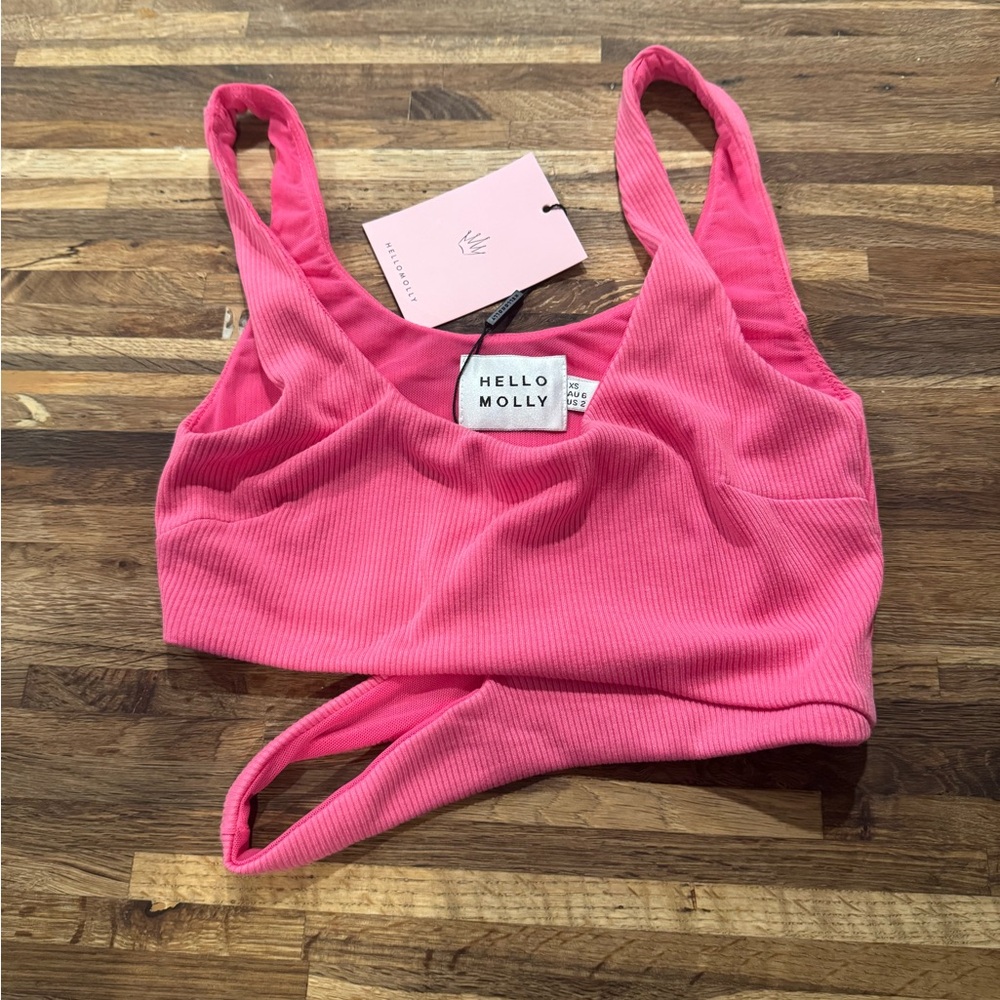 Hello Molly Vibrant Pink Ribbed Bralette